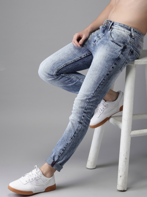 

HERE&NOW Men Blue Slim Fit Mid-Rise Clean Look Stretchable Jeans