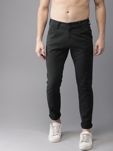 

HERE&NOW Men Black Slim Fit Solid Chinos