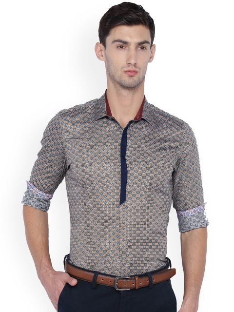 

Allen Solly Men Brown Slim Fit Printed Casual Shirt
