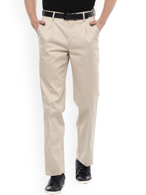 

Allen Solly Men Beige Regular Fit Solid Regular Trousers