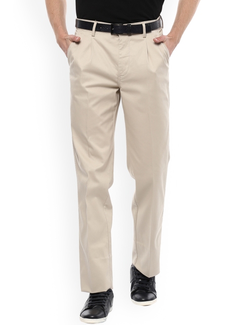 

Allen Solly Men Beige Regular Fit Solid Regular Trousers