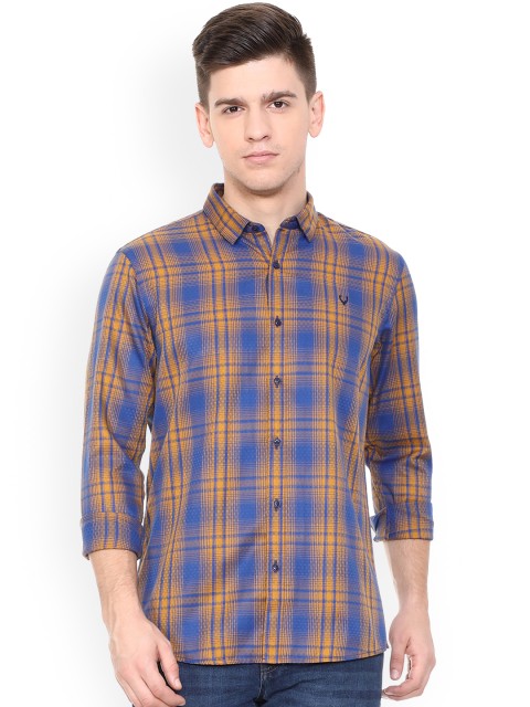 

Allen Solly Sport Men Blue & Orange Regular Fit Checked Casual Shirt