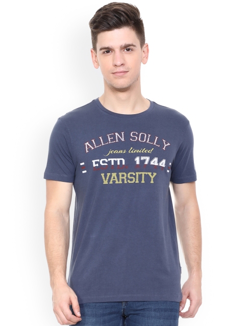

Solly Jeans Co. Men Navy Blue Printed Round Neck T-shirt