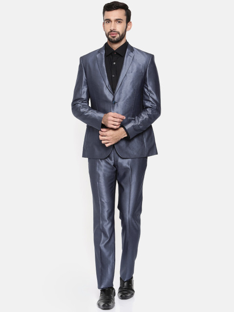 

Park Avenue Navy Blue Solid Single-Breasted Super Slim Fit Formal Suit