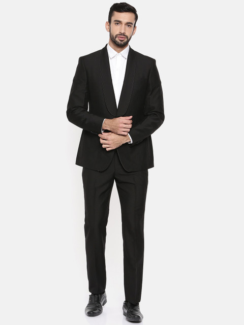 

Park Avenue Men Black Solid Slim Fit Single-Breasted Formal Suit