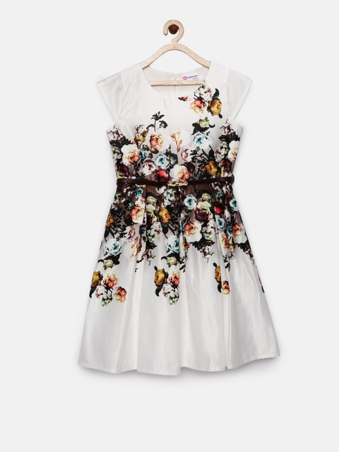 

Peppermint Girls Multicoloured Printed Fit and Flare Dress, Multi