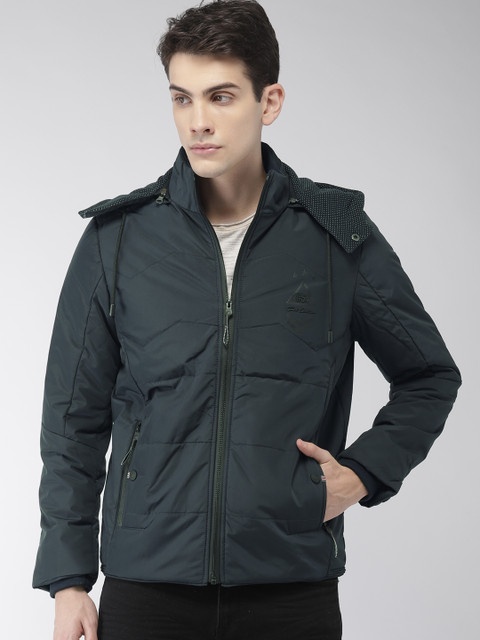 

Fort Collins Men Navy Blue Solid Padded Jacket