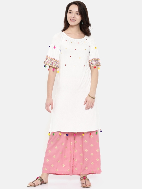 

Colour Me by Melange Off-White Solid Tunic