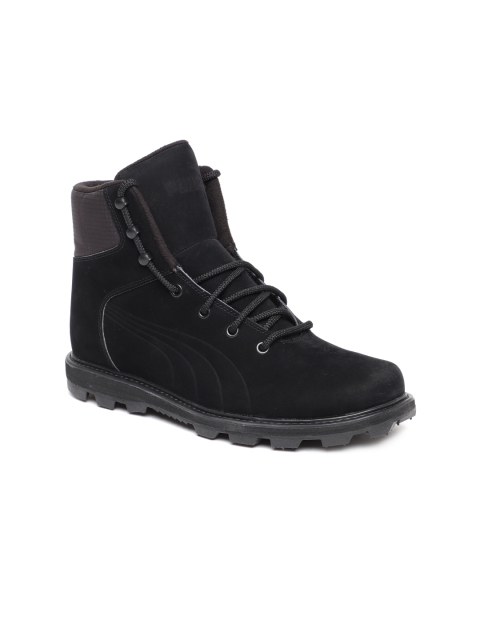 

Puma Unisex Black Solid Nubuck High-Top Sneakers