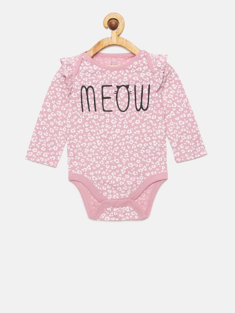 

GAP Baby Girls' Ruffle Graphic Long Sleeve Bodysuit, Pink