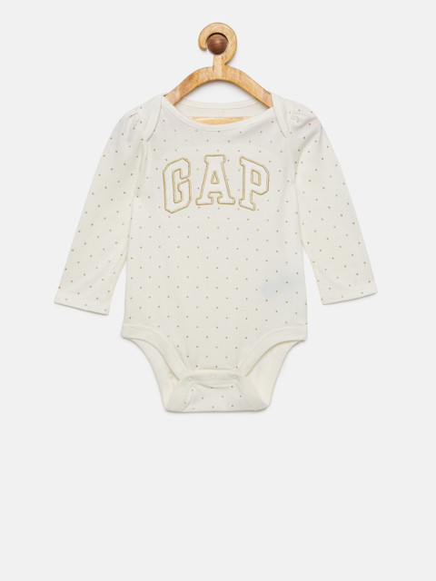 

GAP Baby Girls' White Logo Long Sleeve Bodysuit