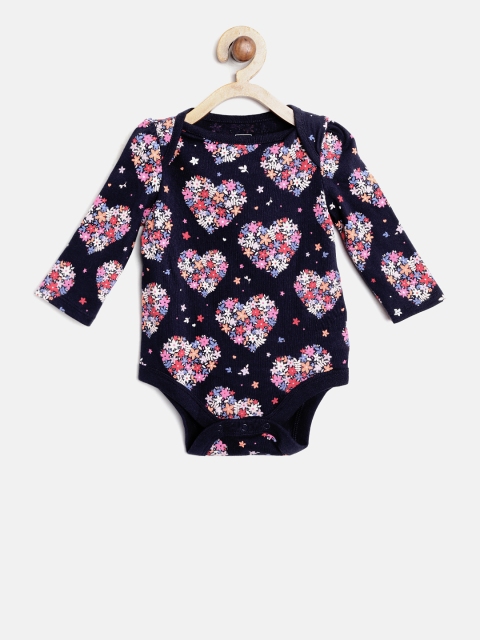 

GAP Girls Navy Blue Printed Bodysuit