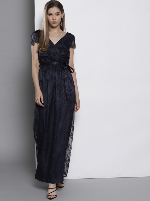 

DOROTHY PERKINS Women Navy Blue Lace Maxi Dress