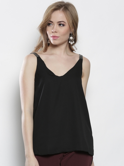 

DOROTHY PERKINS Women Black Solid A-Line Top