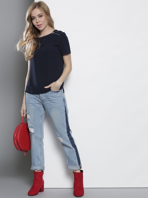 

DOROTHY PERKINS Women Navy Solid Top, Navy blue
