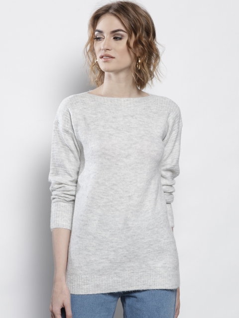 

DOROTHY PERKINS Women Grey Melange Solid Pullover