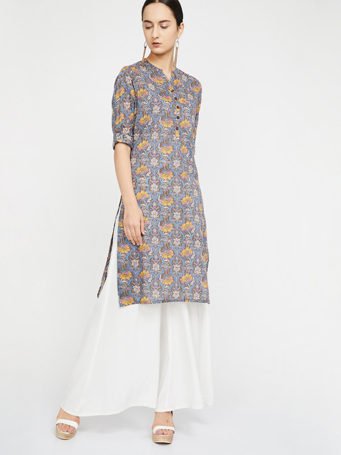 

Melange by Lifestyle Women Brown Printed Straight Kurta