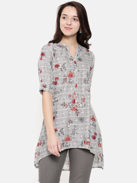 

Melange by Lifestyle Grey & Beige Printed Kurti