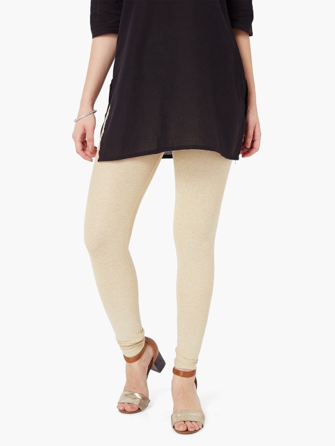 

Melange by Lifestyle Women Cream Solid Ankle-Length Leggings