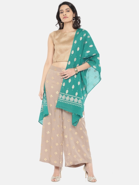 

Melange by Lifestyle Teal Green Printed Dupatta
