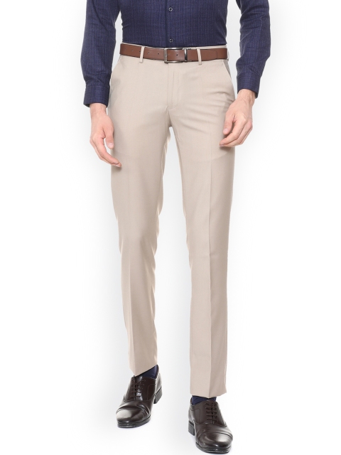 

Peter England Men Beige Slim Fit Solid Formal Trousers