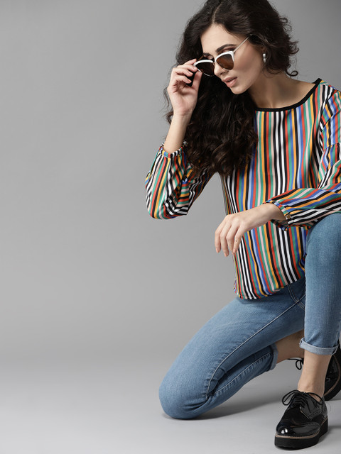 

Moda Rapido Women Multicoloured Striped Top, Multi