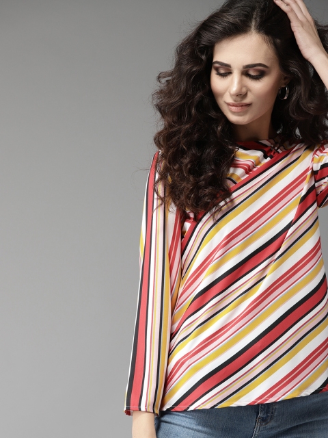 

Moda Rapido Women Red Striped Top