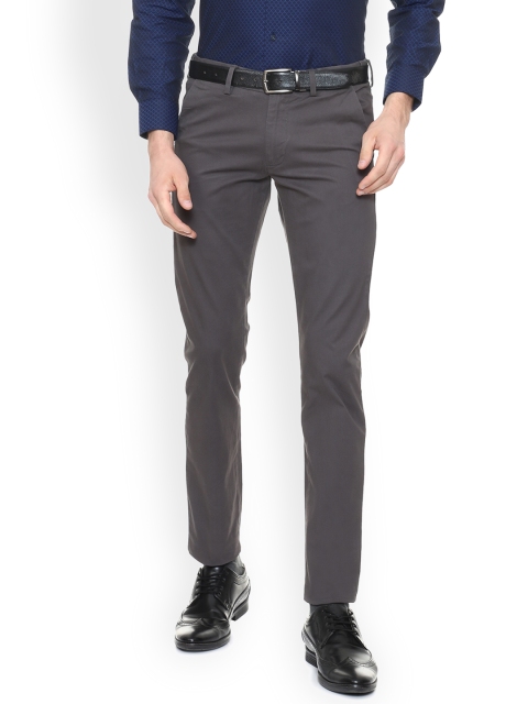 

Van Heusen Men Grey Slim Fit Solid Formal Trousers