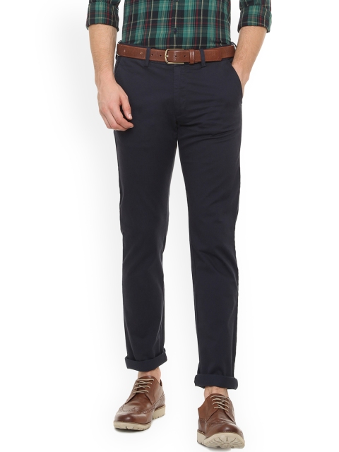 

Van Heusen Men Blue Slim Fit Solid Chinos