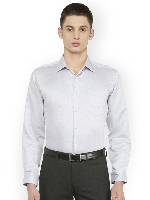 

Van Heusen Men Grey Regular Fit Self Design Formal Shirt