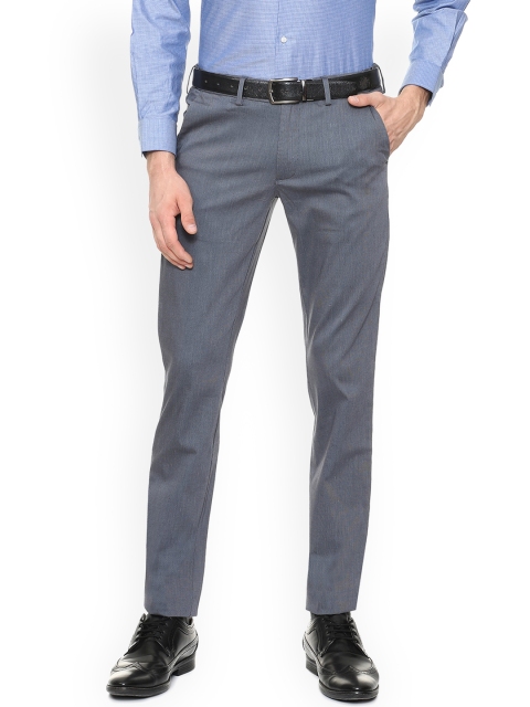 

Van Heusen Men Blue Slim Fit Solid Formal Trousers
