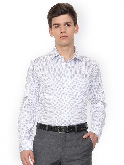 

Van Heusen Men White Slim Fit Printed Formal Shirt