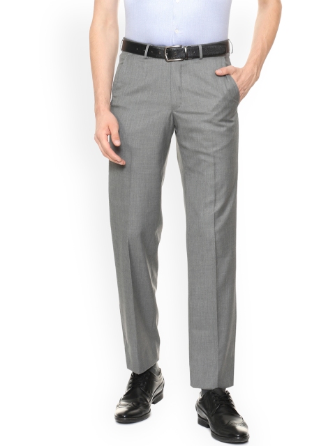 

Van Heusen Men Grey Regular Fit Solid Formal Trousers