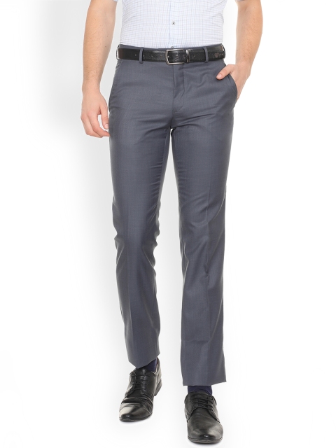 

Van Heusen Men Grey Slim Fit Solid Formal Trousers