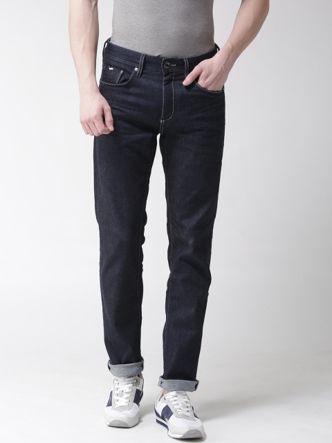 

GAS Men Navy Blue Straight Fit Mid-Rise Clean Look Stretchable Jeans