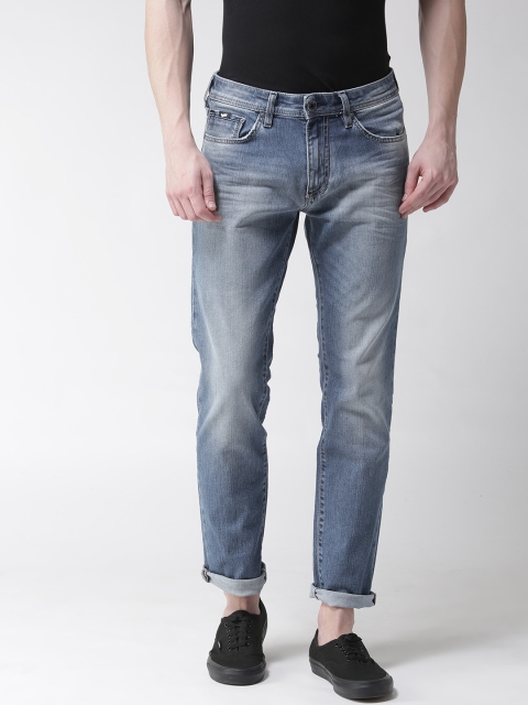 

GAS Men Blue Straight Fit Mid-Rise Clean Look Stretchable Jeans