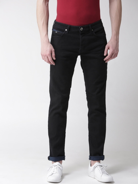 

GAS Men Black Straight Fit Mid-Rise Clean Look Stretchable Jeans