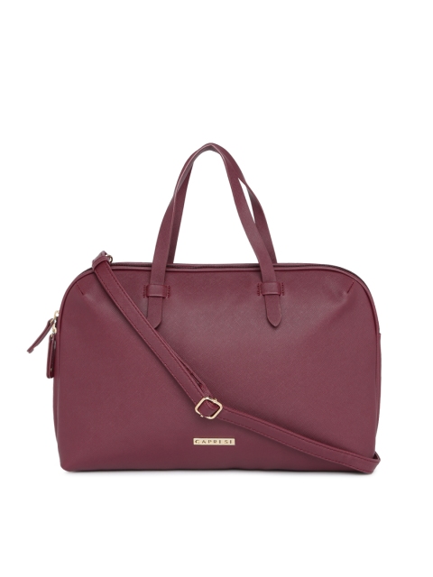 

Caprese Maroon Solid Handheld Bag