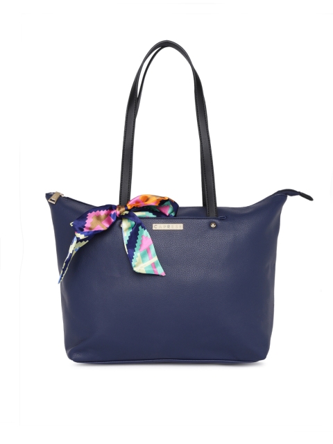 

Caprese Navy Blue Solid Tote Bag