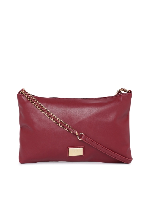 

Caprese Maroon Solid Sling Bag