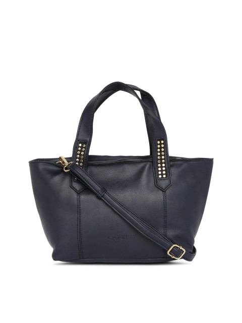 

Caprese Navy Blue Solid Handheld Bag