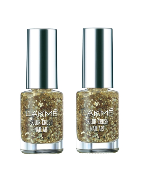 

Lakme G8 Set Of 2 Color Crush Nail Art 6 ml, Gold