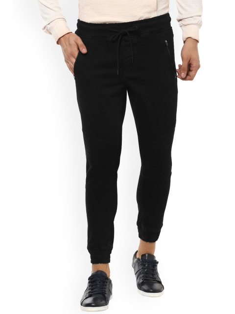 

People Men Black Regular Fit Solid Joggers