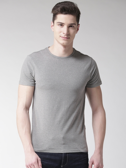 

GAS Men Grey Melange Solid Slim Fit Round Neck T-shirt