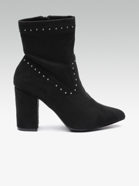 

DOROTHY PERKINS Women Black Solid Heeled Boots