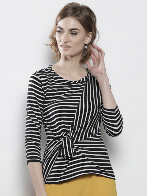 

DOROTHY PERKINS Women Petite Black & White Striped Top