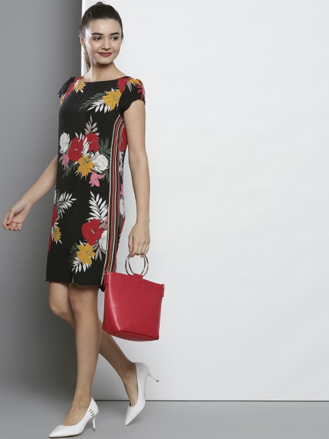 

DOROTHY PERKINS Women Black Floral Print Shift Dress