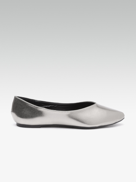 

DOROTHY PERKINS Women Gunmetal-Toned Solid Ballerinas, Metallic