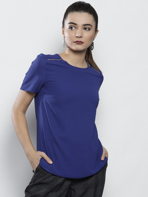 

DOROTHY PERKINS Women Blue Solid Top