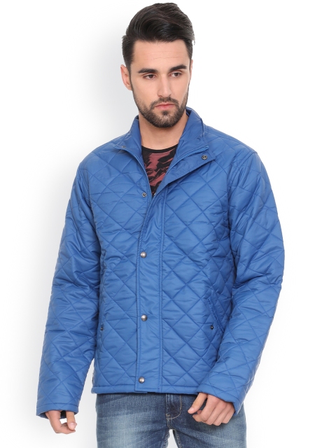 

University of Oxford by People Men Blue Solid Quilted Jacket